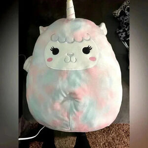 Squishmallow Large 14” Winona rainbow llama corn stuffed plush
